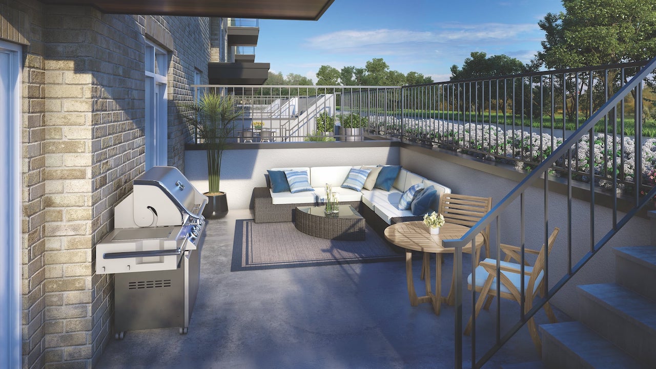 Rendering of The Crawford Urban Towns suite Bronte private outdoor patio