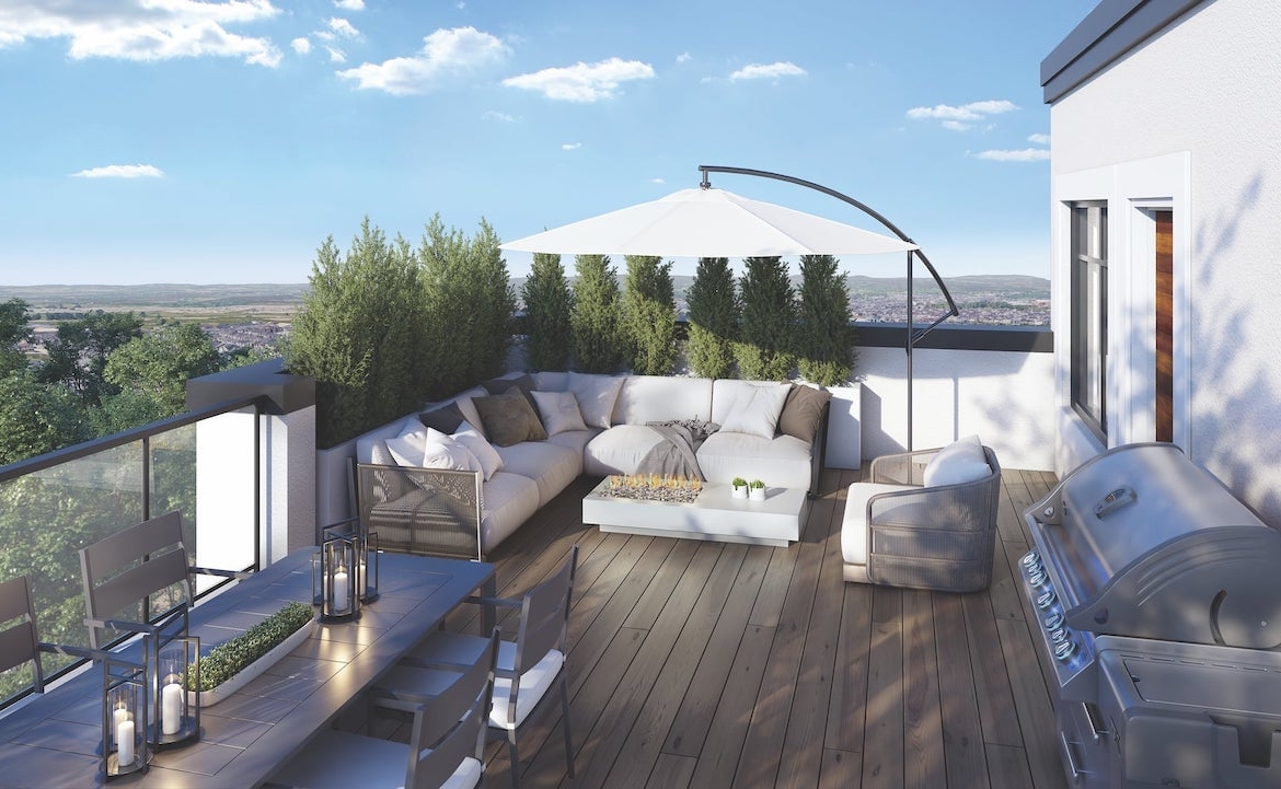 Rendering of The Crawford Urban Towns suite private roof top terrace