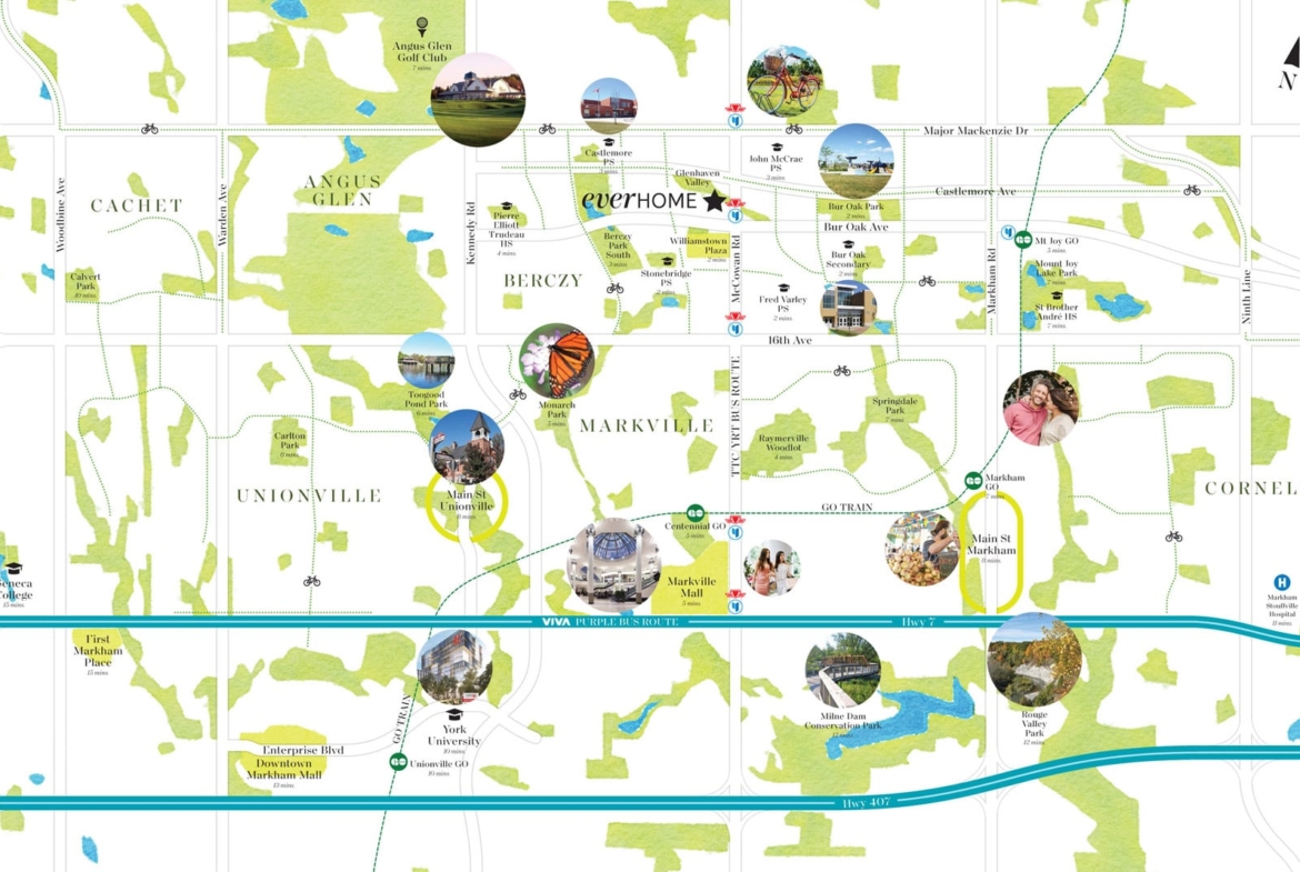Map of EverHome Condos in Markham
