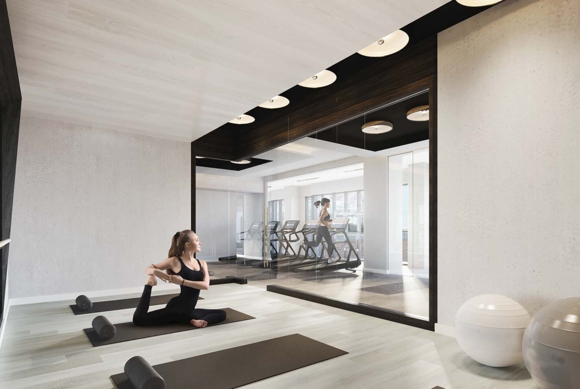 The Dupont Condos fitness studio for yoga