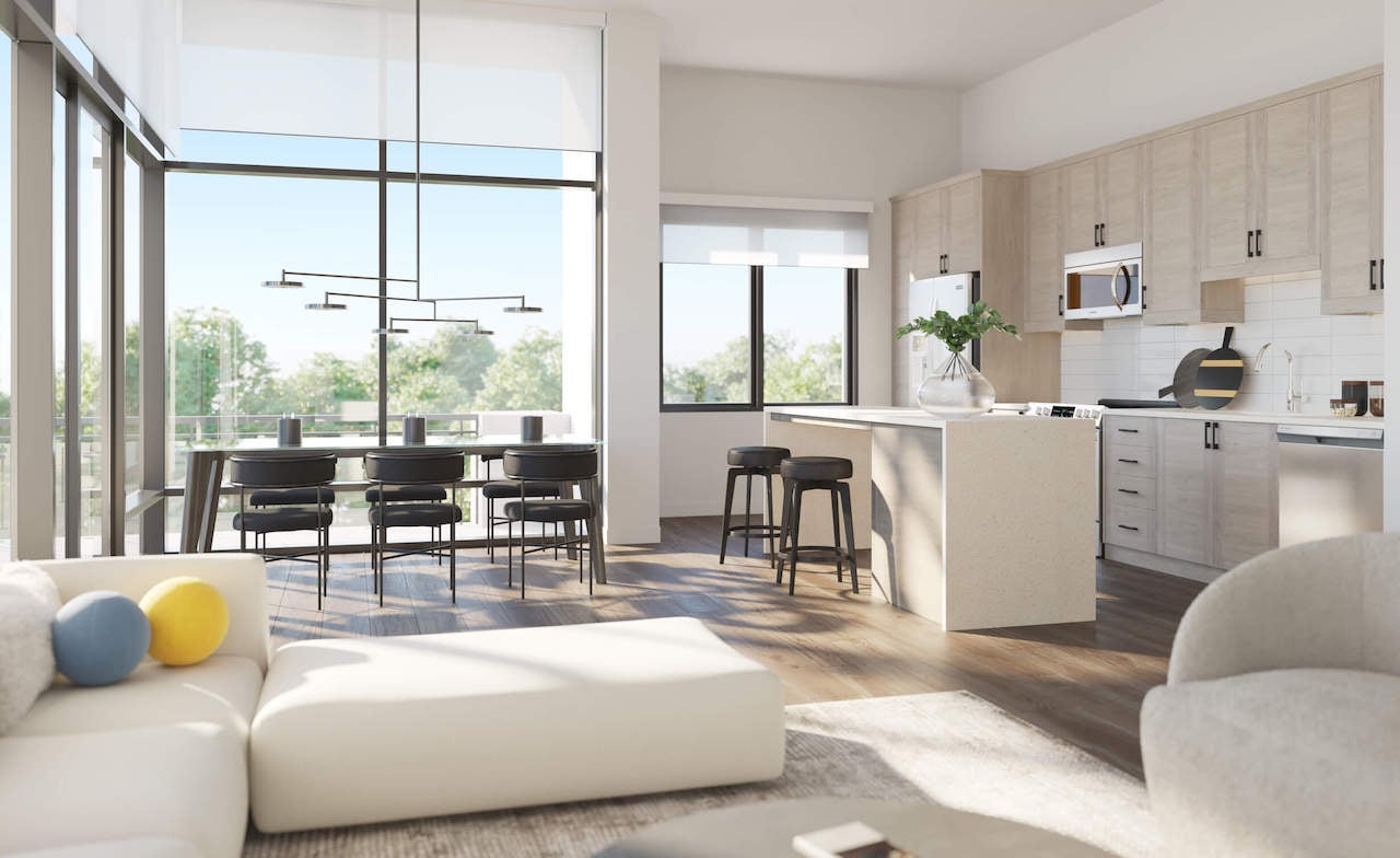Rendering of Charing Cross Condos kitchen and dining