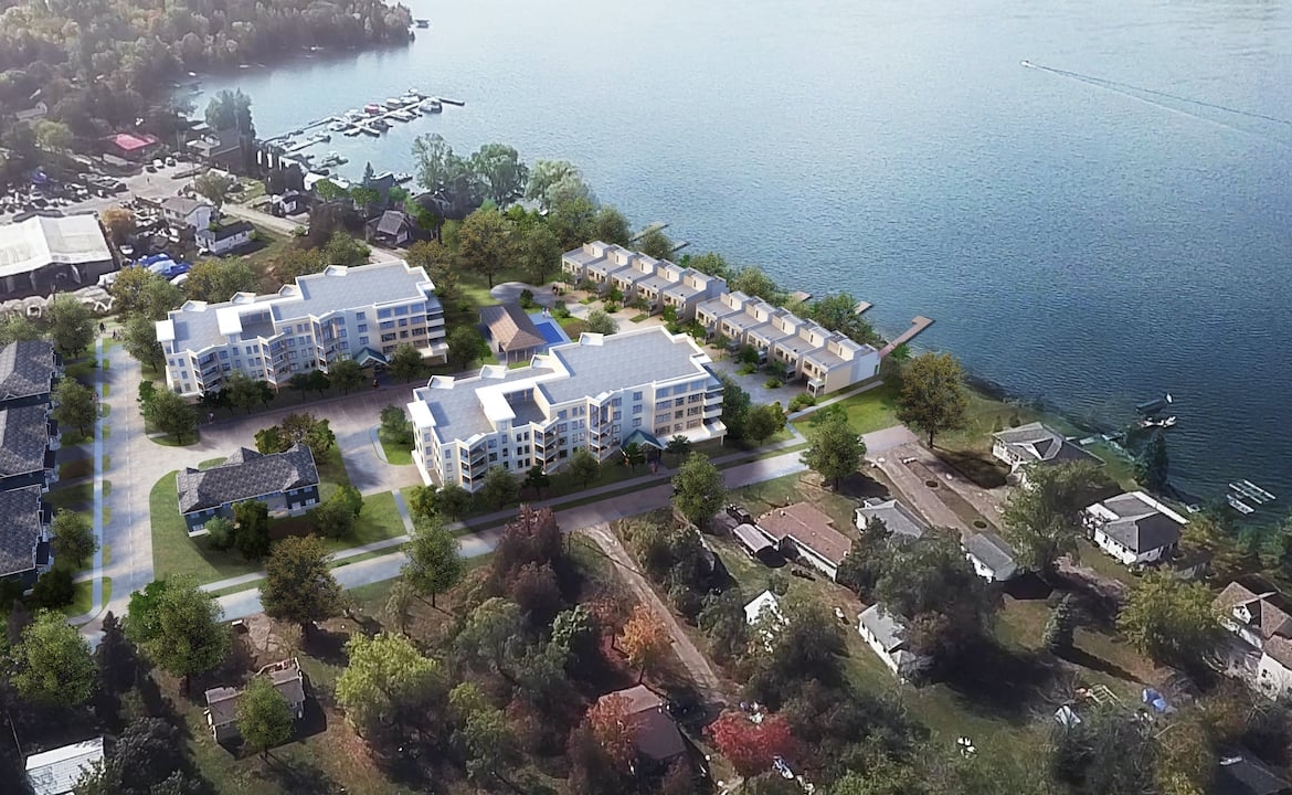 Rendering of Fenelon Lakes Club aerial during the day