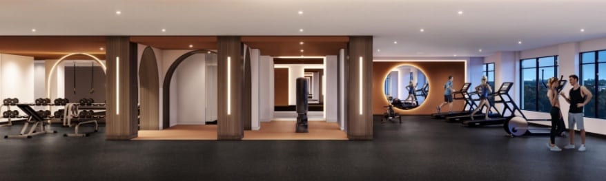 Rendering of House of Assembly Condos fitness centre