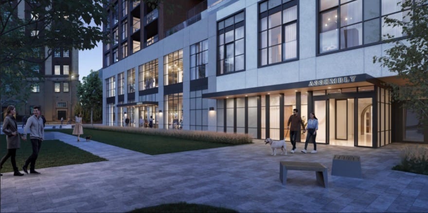 Rendering of House of Assembly Condos exterior entrance