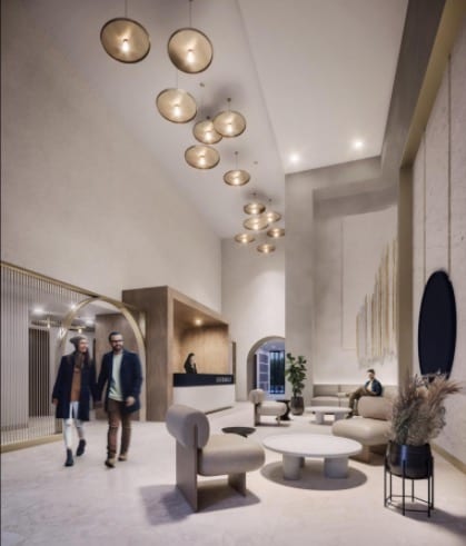 Rendering of House of Assembly Condos lobby