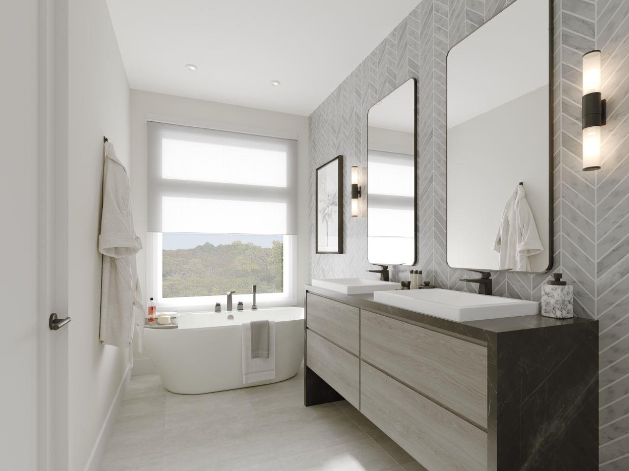 Rendering of Lookout On The Knoll Towns The Reserve Collection interior bathroom with large tub