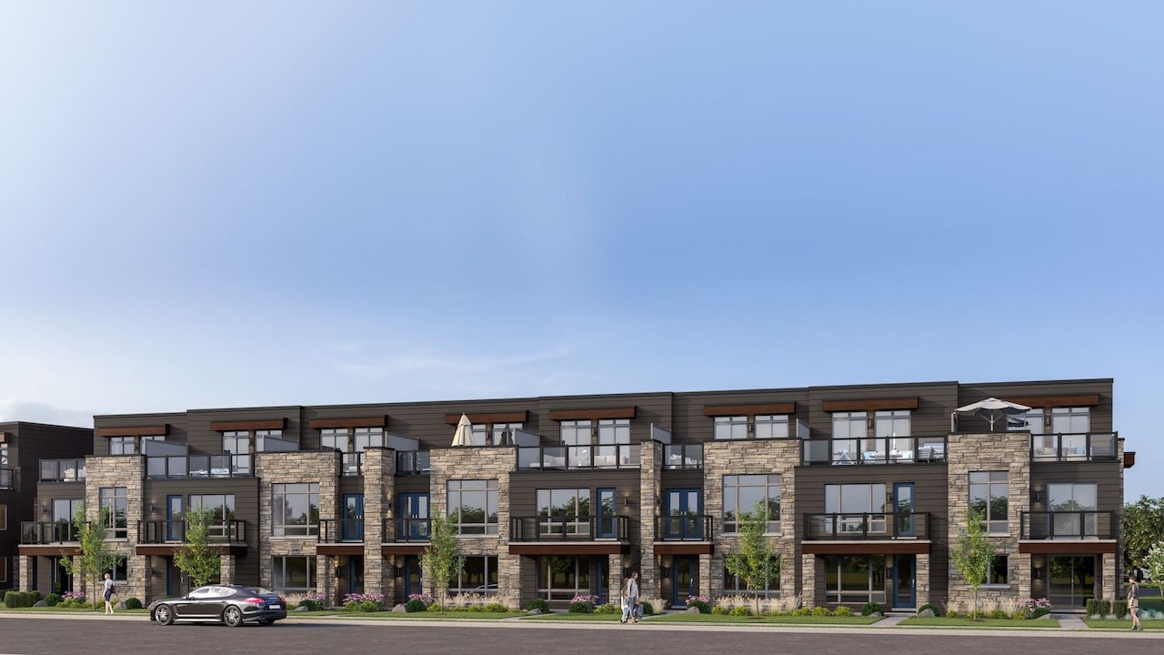 Rendering of Orillia Fresh Towns exterior townhouses