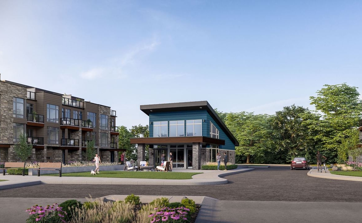 Rendering of Orillia Fresh Towns courtyard