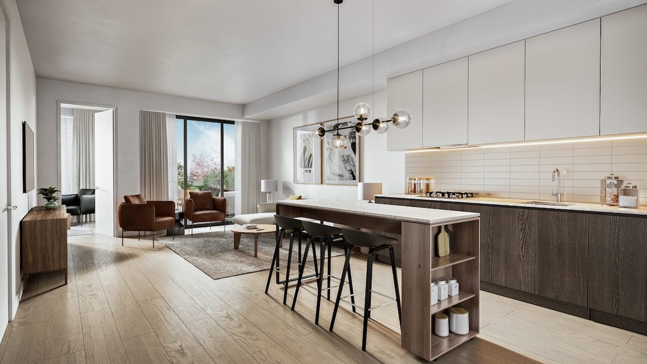 Rendering of Marla on the Park condos kitchen