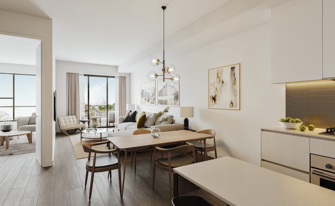 Rendering of Marla on the Park condos living room