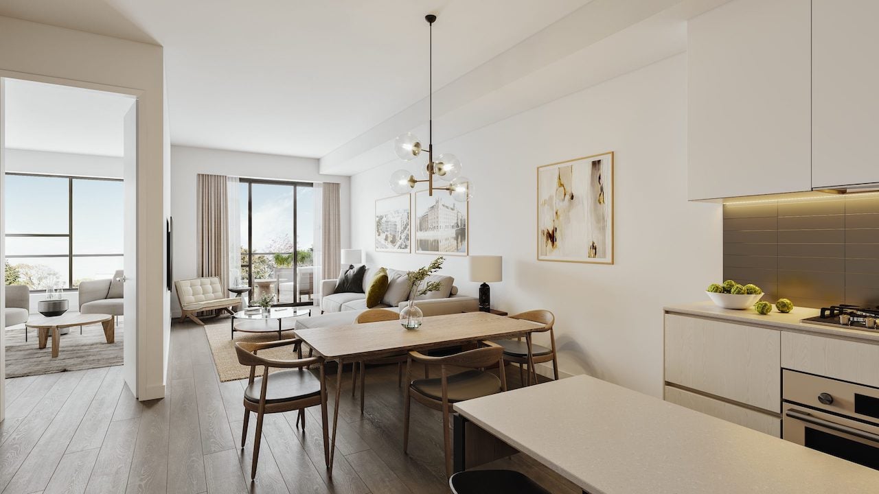 Rendering of Marla on the Park condos living room