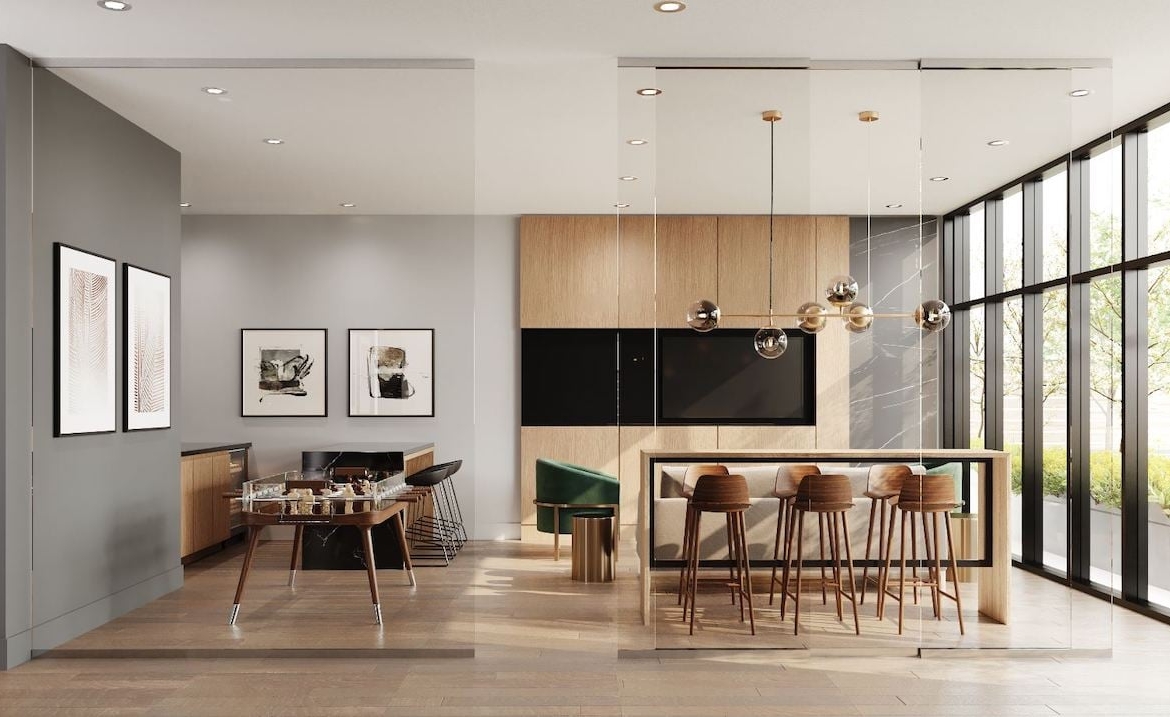 Rendering of Marla on the Park condos party room