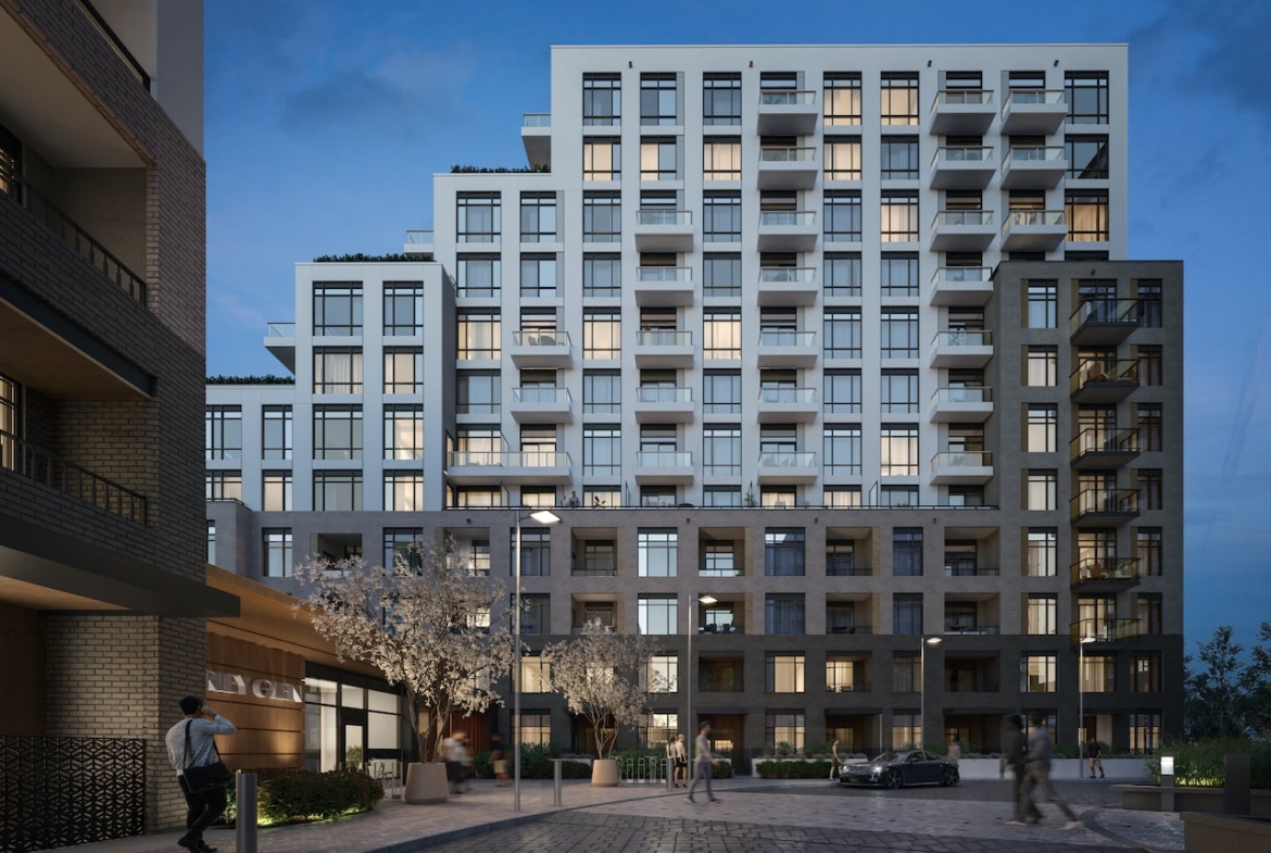 Rendering of Boulevard at the Thornhill exterior at night