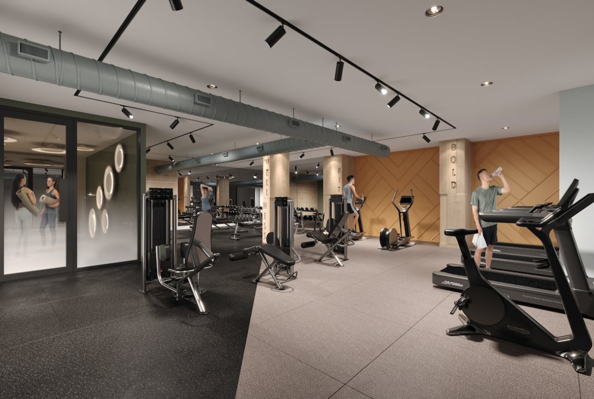 Rendering of Kindred Condos fitness centre
