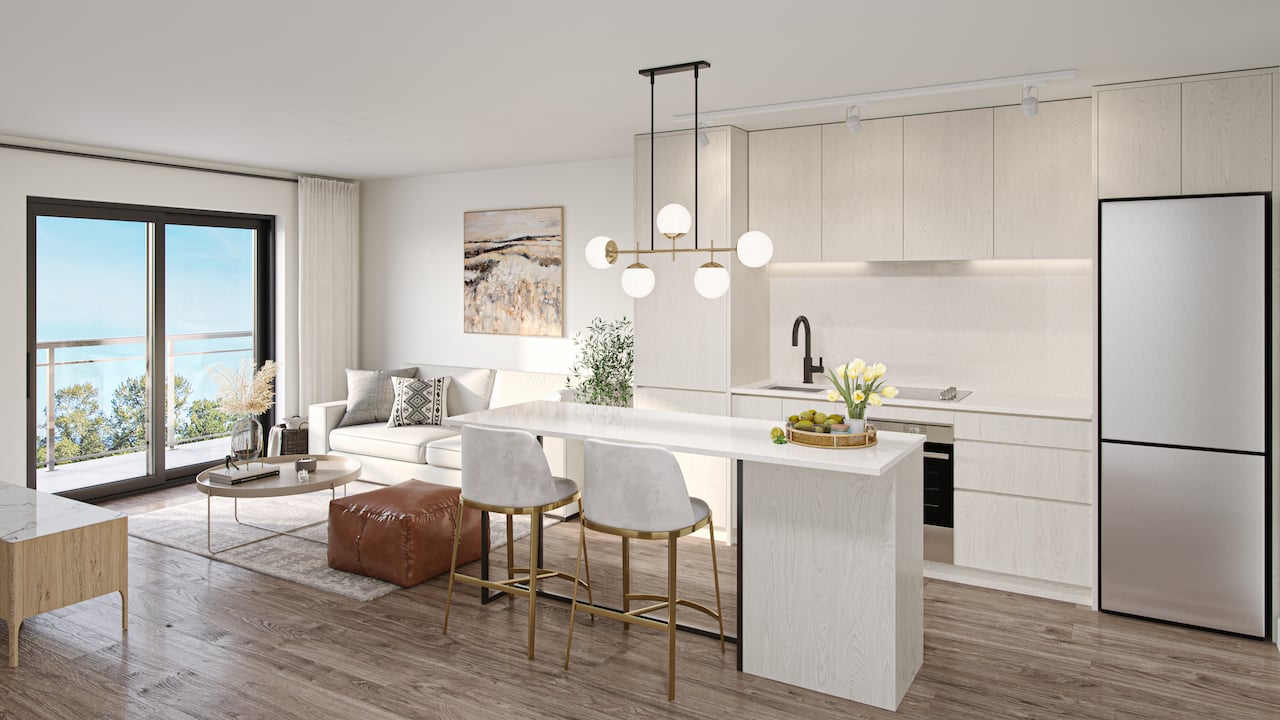Rendering of Kindred Condos suite interior style 1