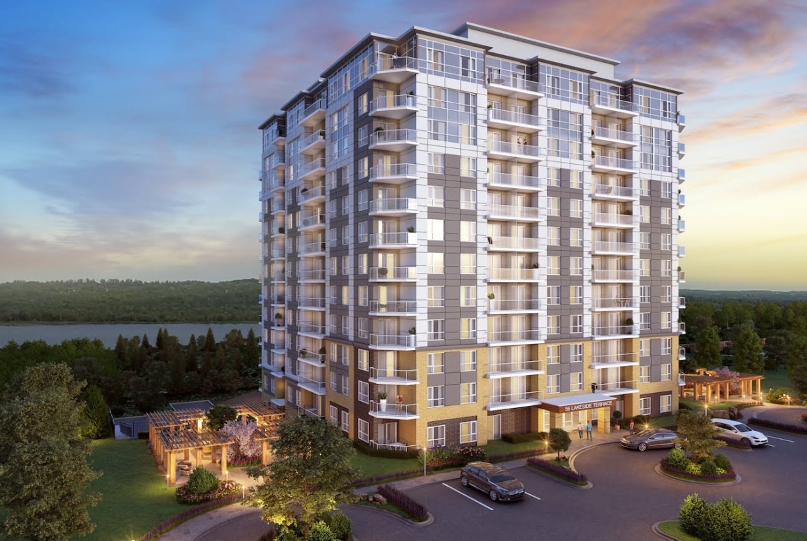 Rendering of LakeVu Two exterior evening