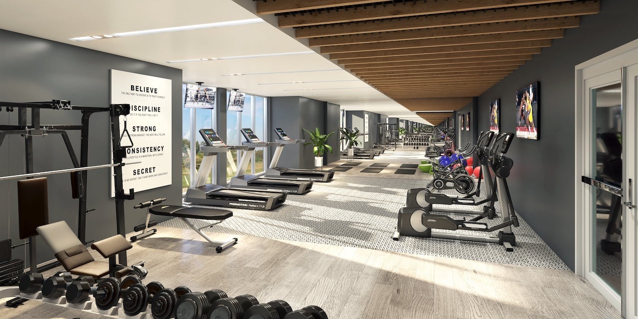 Rendering of LakeVu Two fitness room