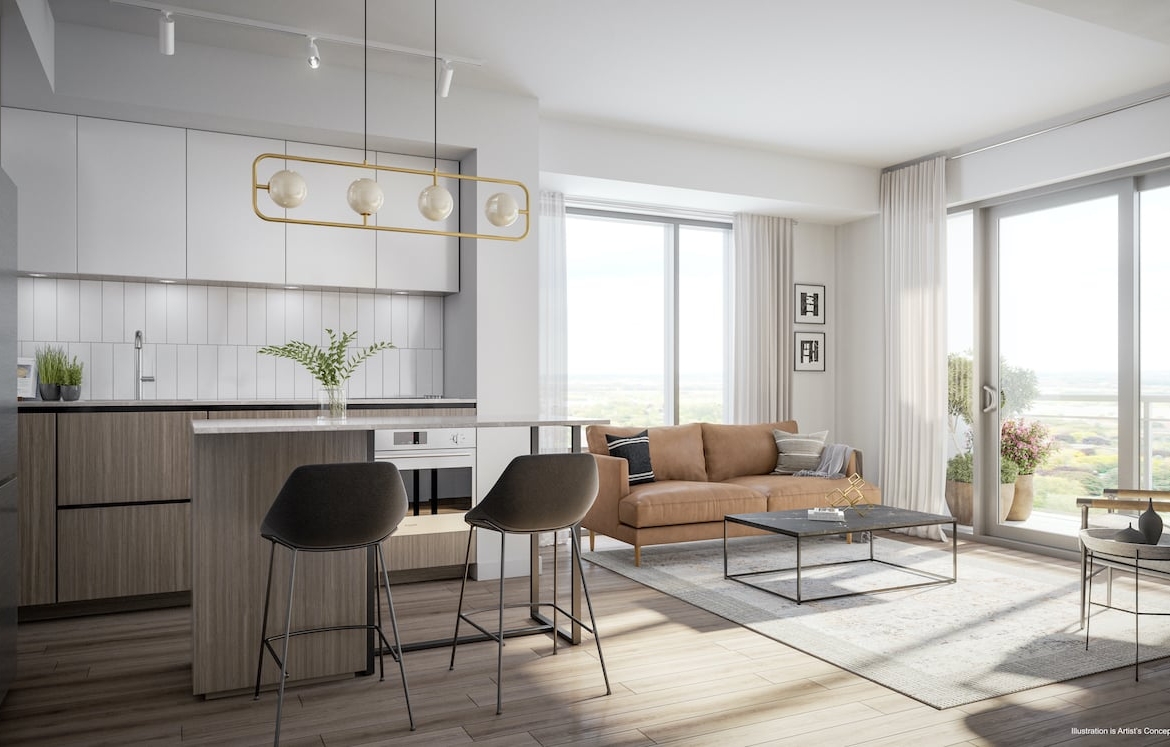 Rendering of Boulevard at the Thornhill interior open-concept kitchen
