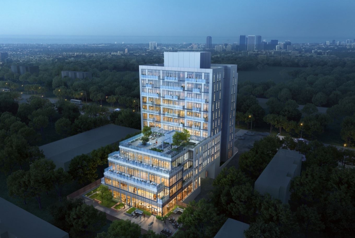 Rendering of East Pointe Condos aerial view of exterior