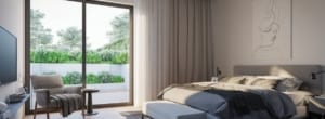 Rendering of Residences on Keewatin Park suite interior bedroom