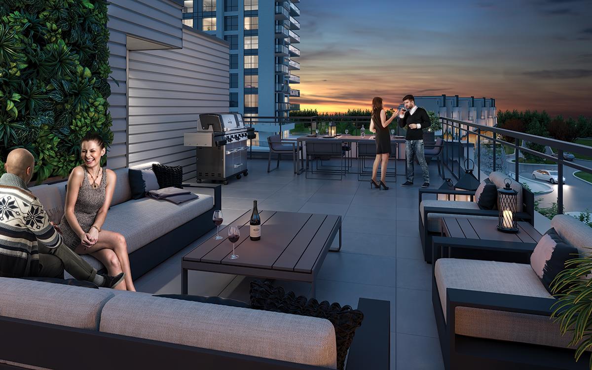 Rendering of SF3 Condos and Towns rooftop terrace