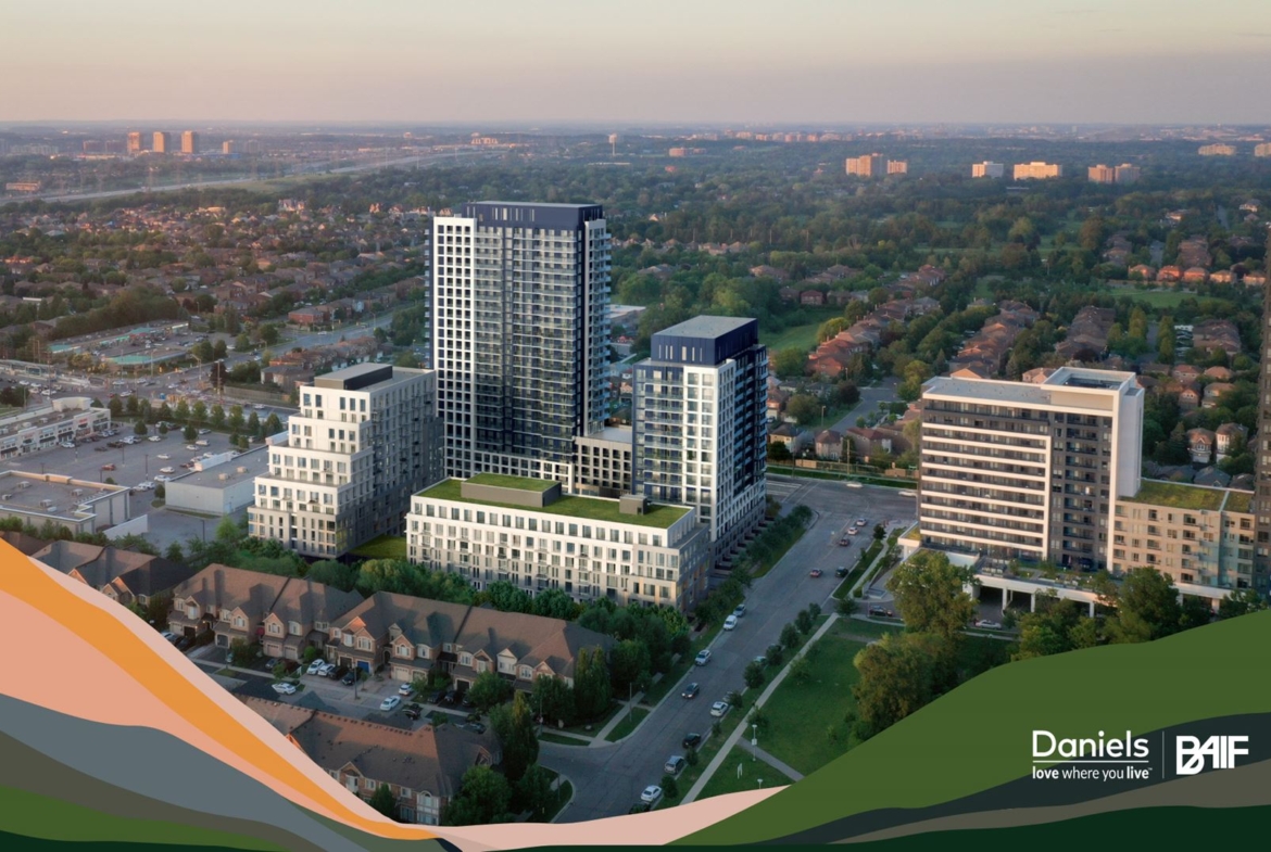 Aerial rendering of Boulevard at the Thornhill Condos