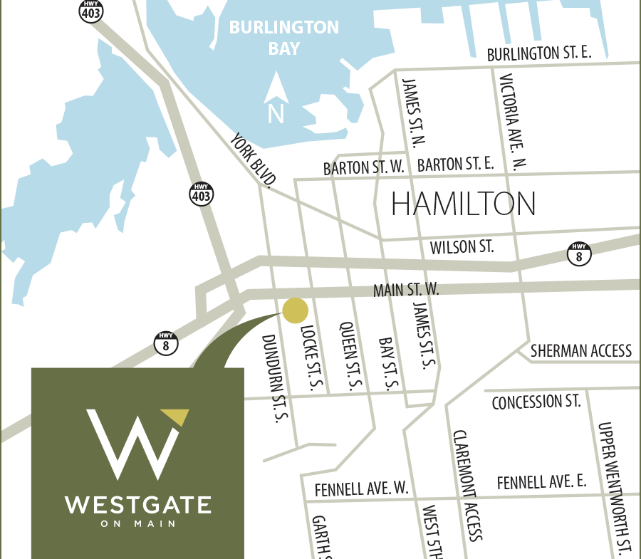 Map of WESTGATE on Main Condos in Hamilton, Ontario