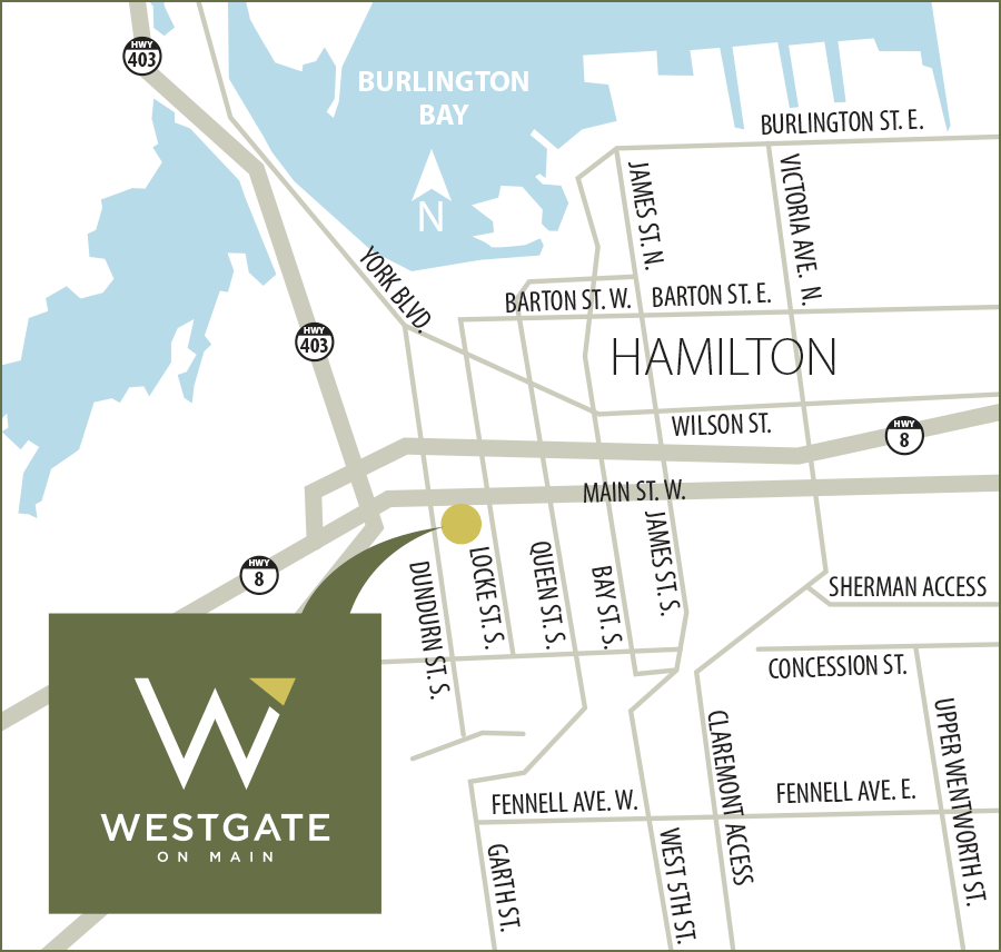 Map of WESTGATE on Main Condos in Hamilton, Ontario
