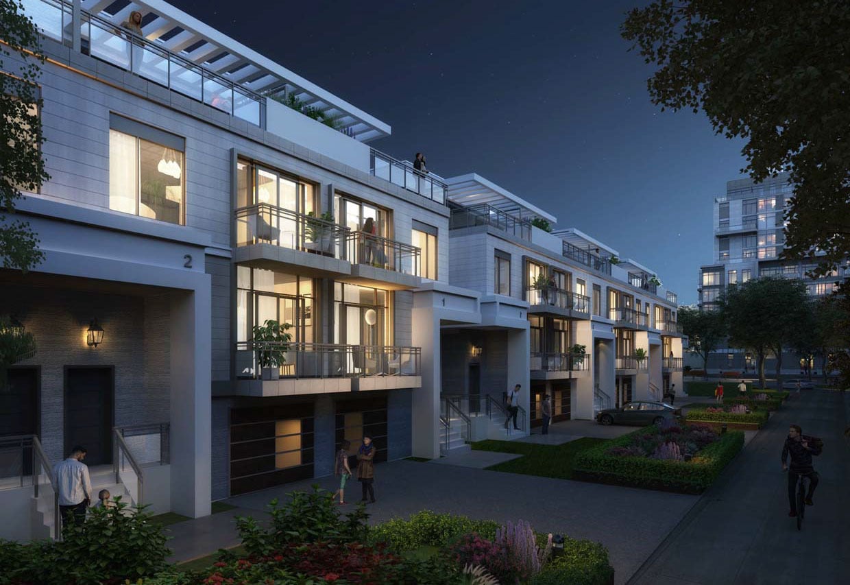 Rendering of 172 Finch West Condos at night