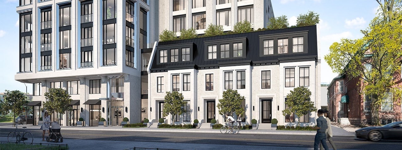 Rendering of 287 Davenport Condos exterior view of townhouses
