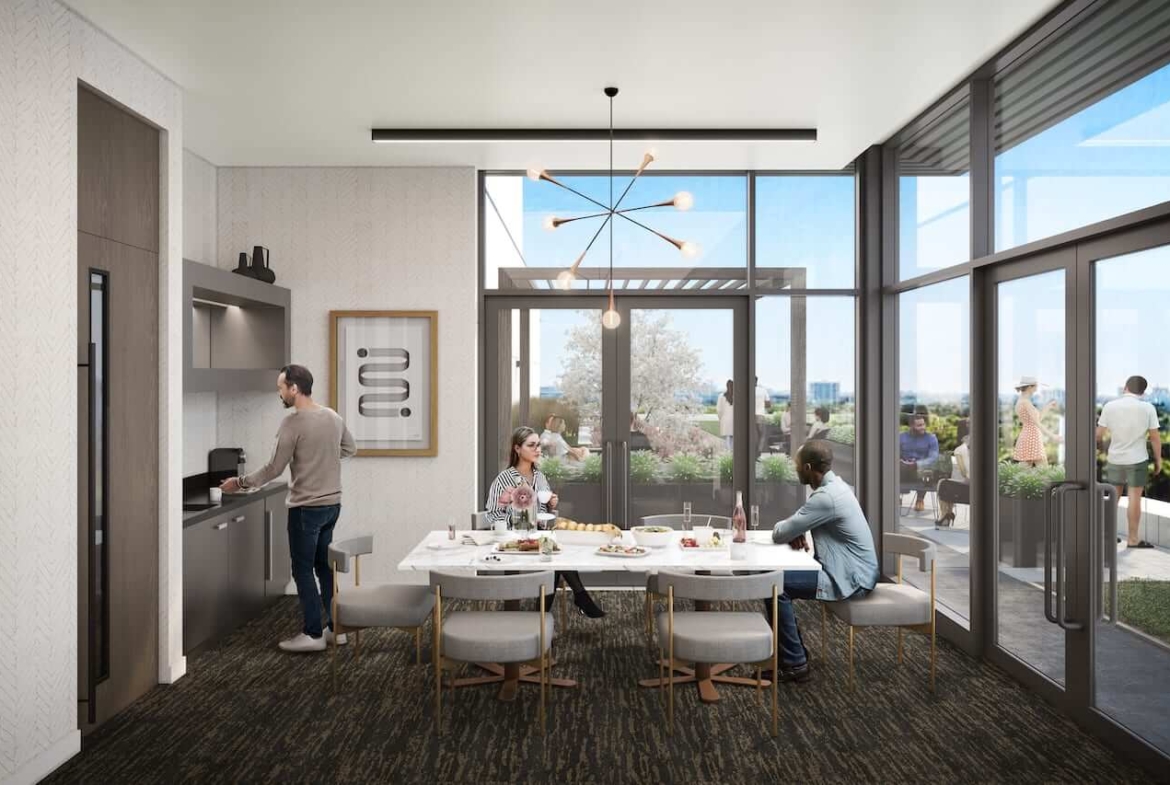 Rendering of Westgate party room interior