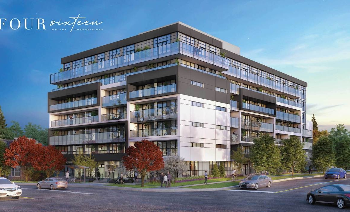 Rendering of Four Sixteen Whitby Condos exterior