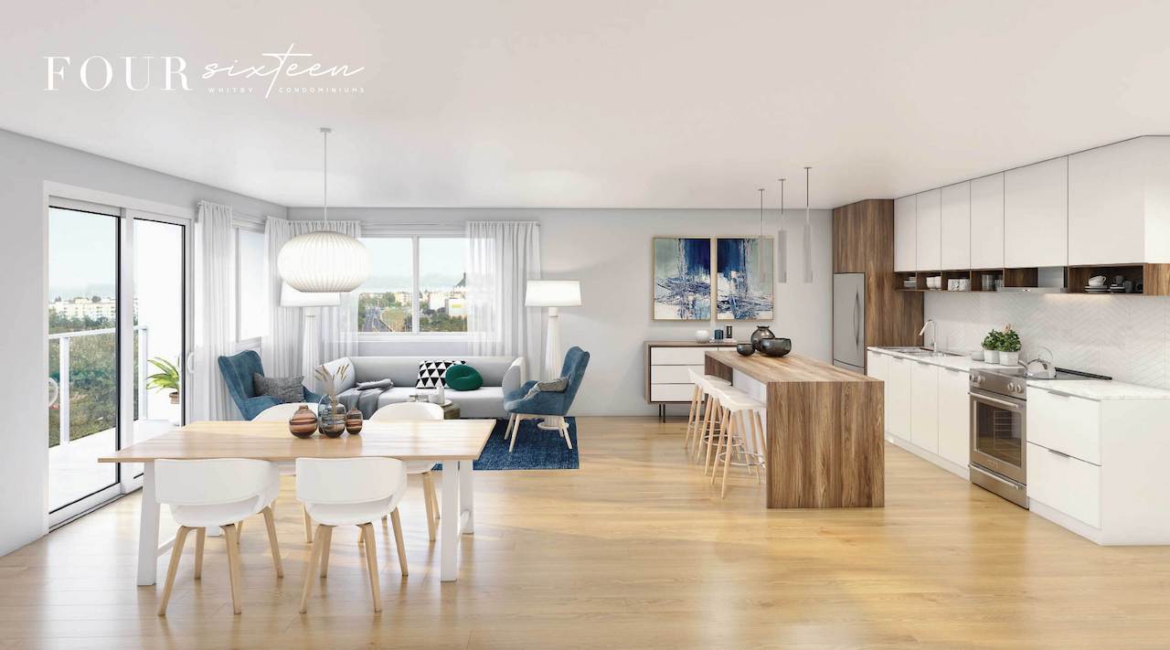 Rendering of Four Sixteen Whitby Condos open-concept