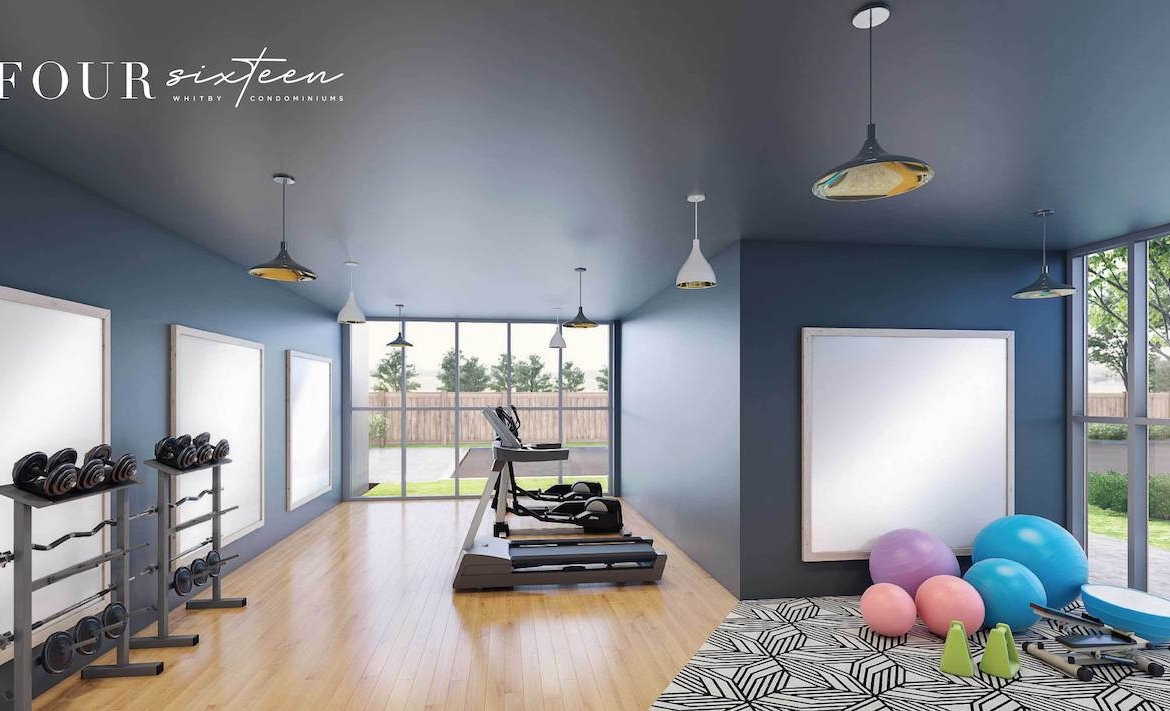 Rendering of Four Sixteen Whitby Condos fitness centre