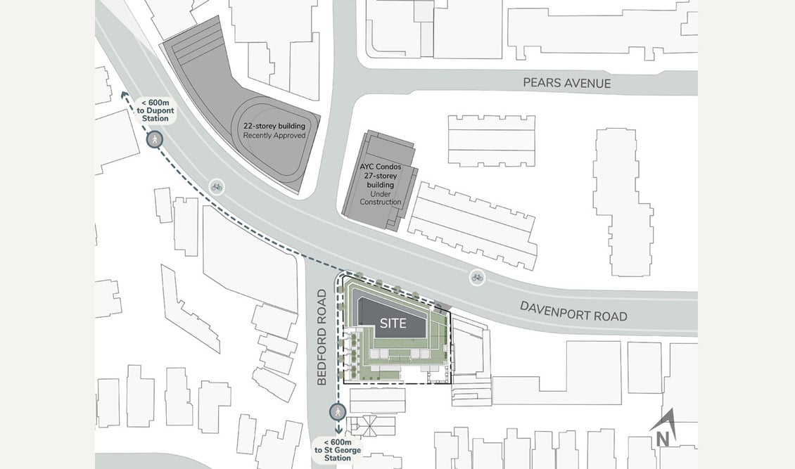 Site plan of 287 Davenport Condos in Toronto Ontario