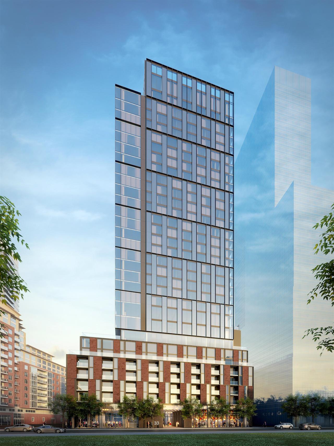 Rendering of 33 Parliament Condos exterior full front view