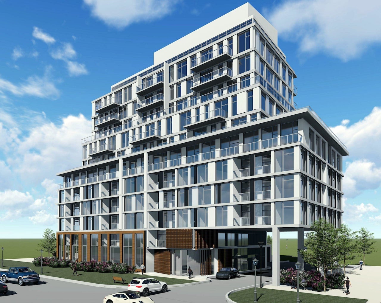 Rendering of 3374 Keele Condos exterior angled view