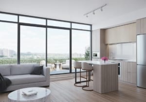 Rendering of Arte Condos Neige Living and Dining interior