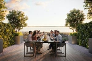 Rendering of Arte Condos outdoor private dining