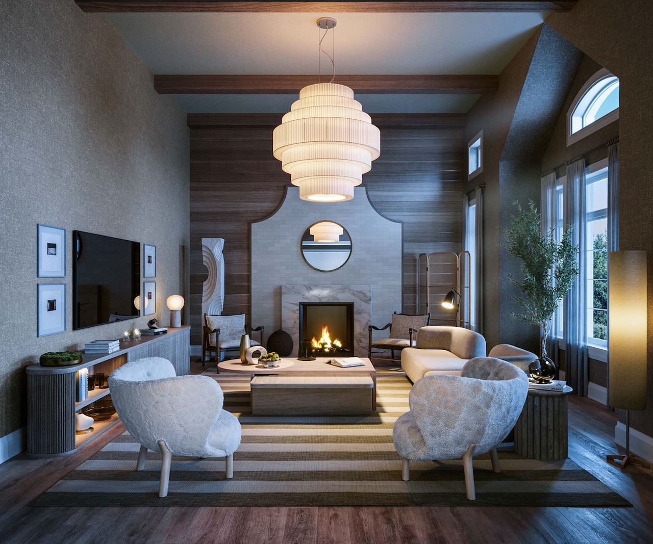 Interior rendering of a home at McMichael Estates living room