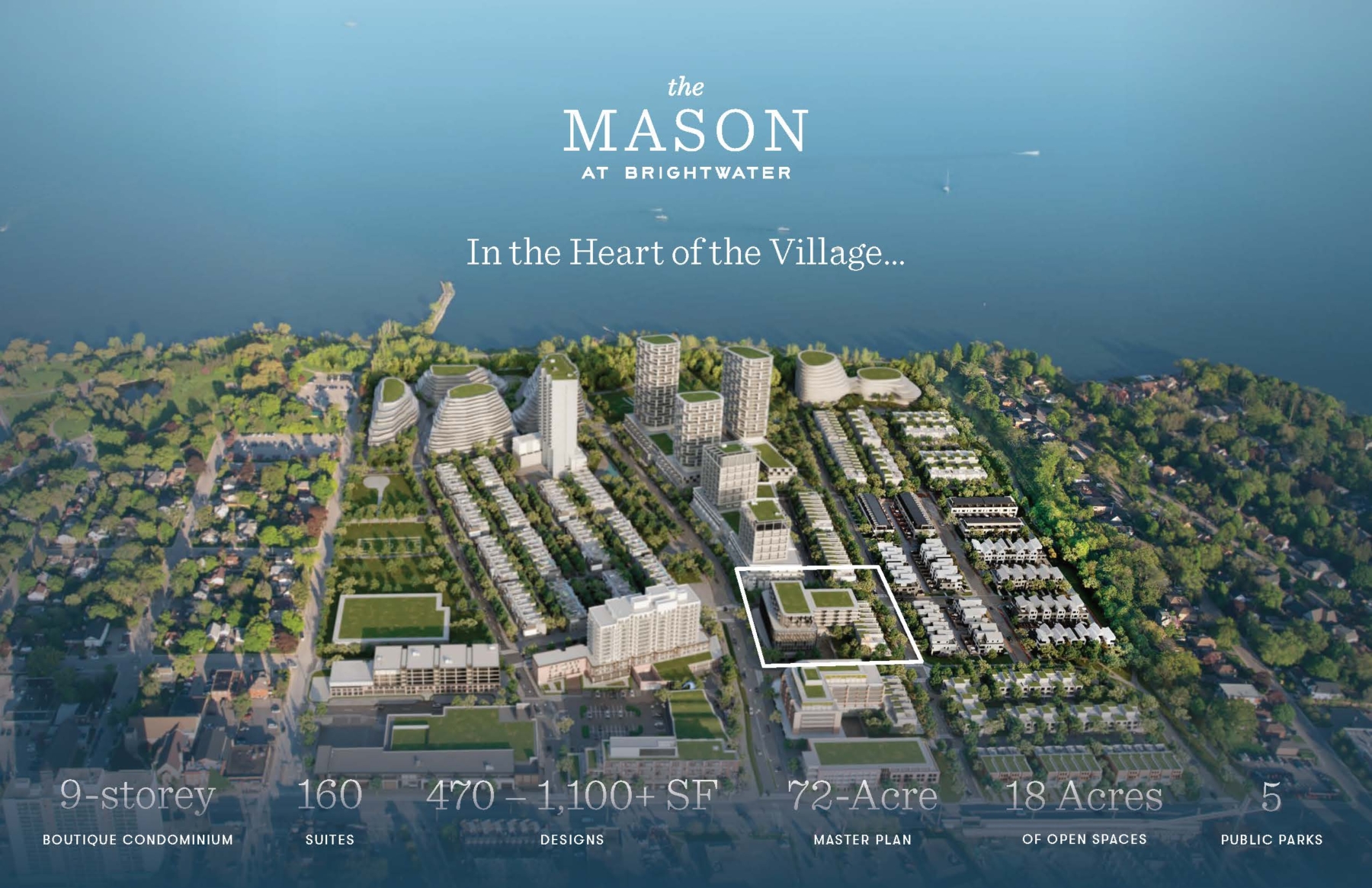 Rendering The Mason Condos at Brightwater project facts
