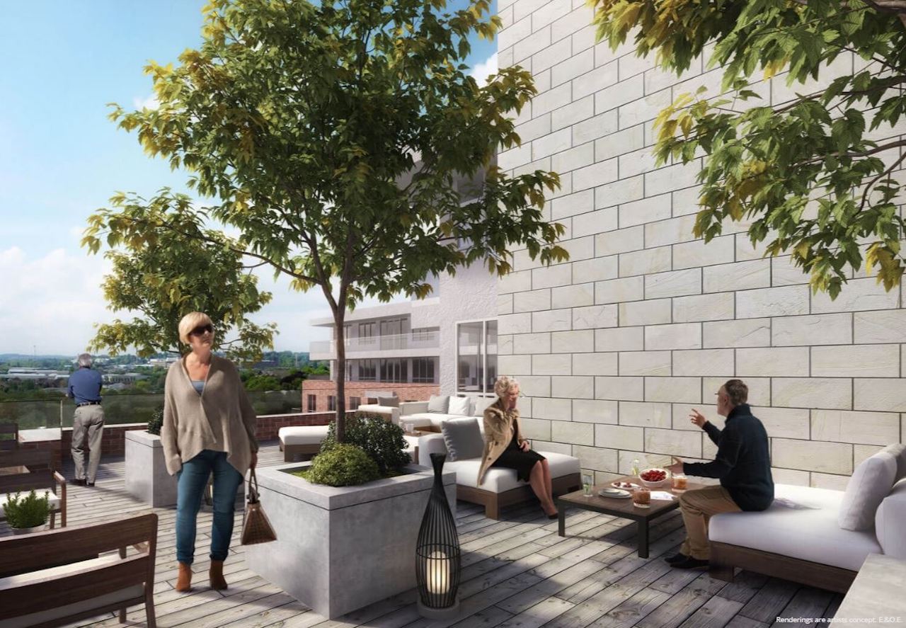 Rendering of The Residences On Owen exterior terrace
