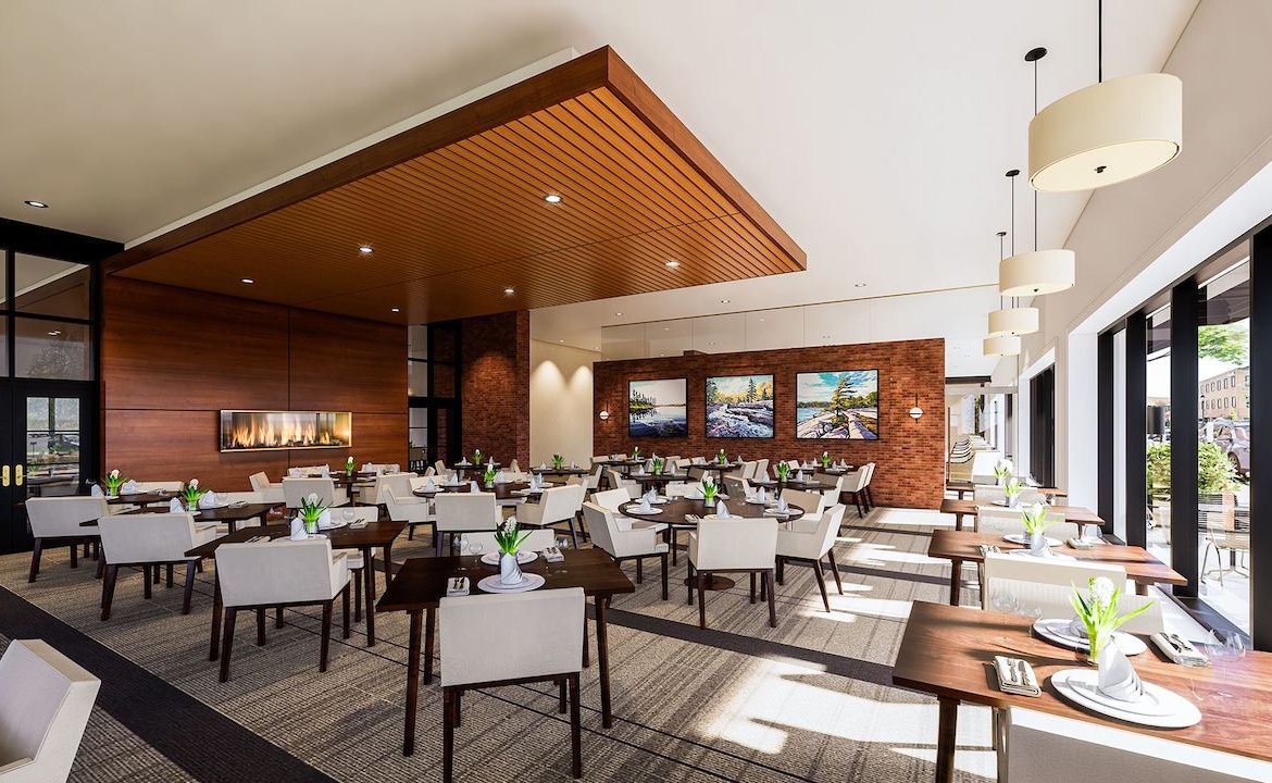 Rendering of The Residences On Owen interior dining room