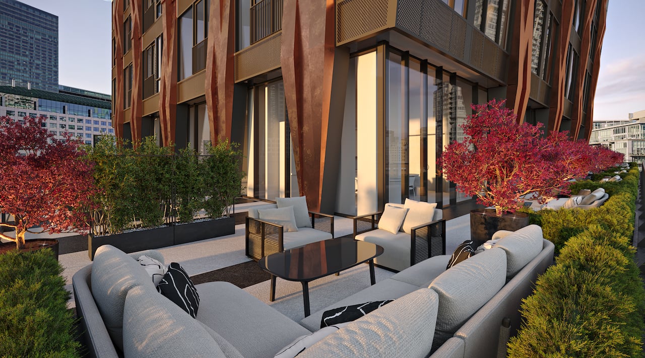 Rendering of Natasha Residences terrace with ample seating