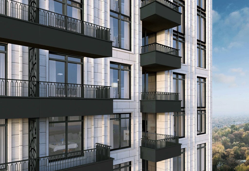Rendering of 438 Avenue Road Condos exterior siding detailed view