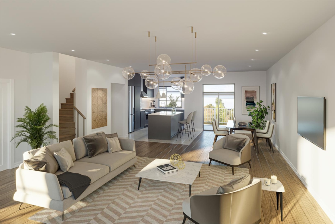 Rendering of Markham GOLD towns interior living room