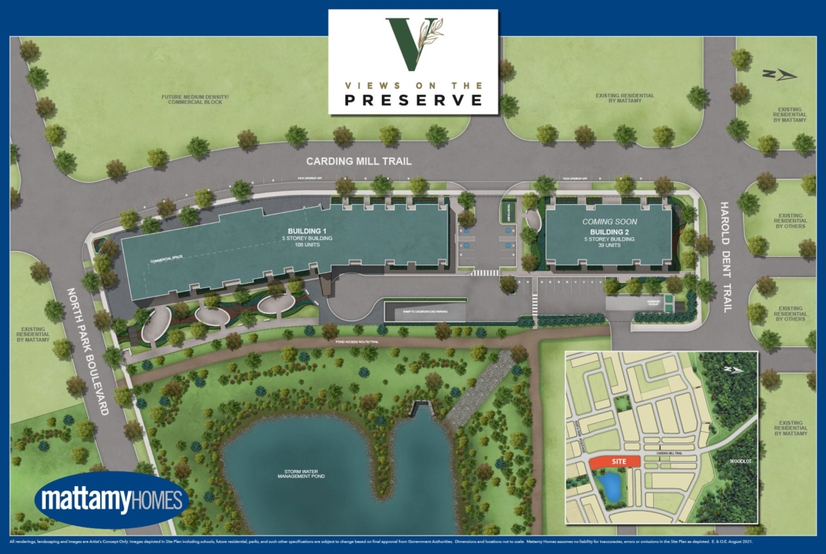 Site plan map of Views On The Preserve Condos