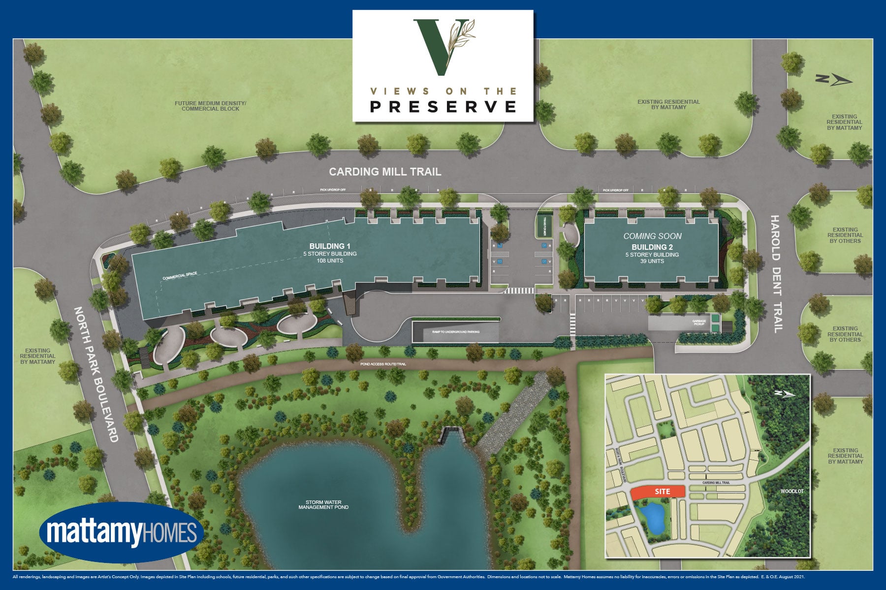 Site plan map of Views On The Preserve Condos