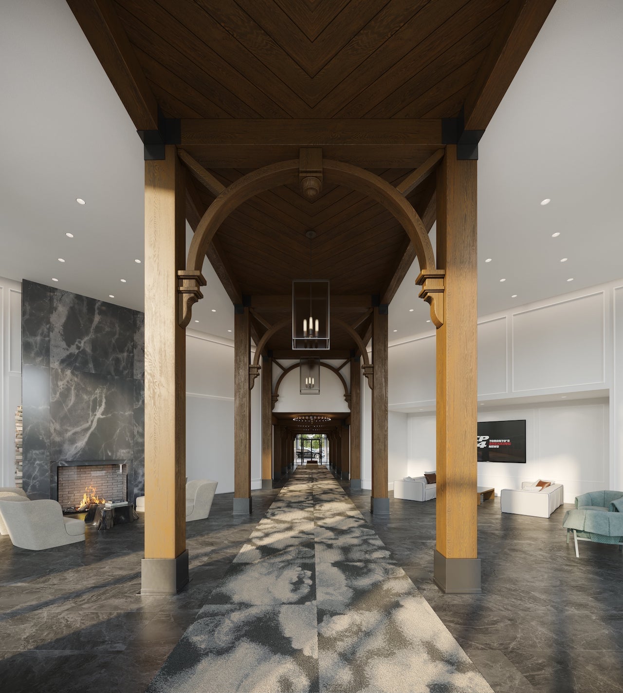Rendering of King Terraces entrance with lobby