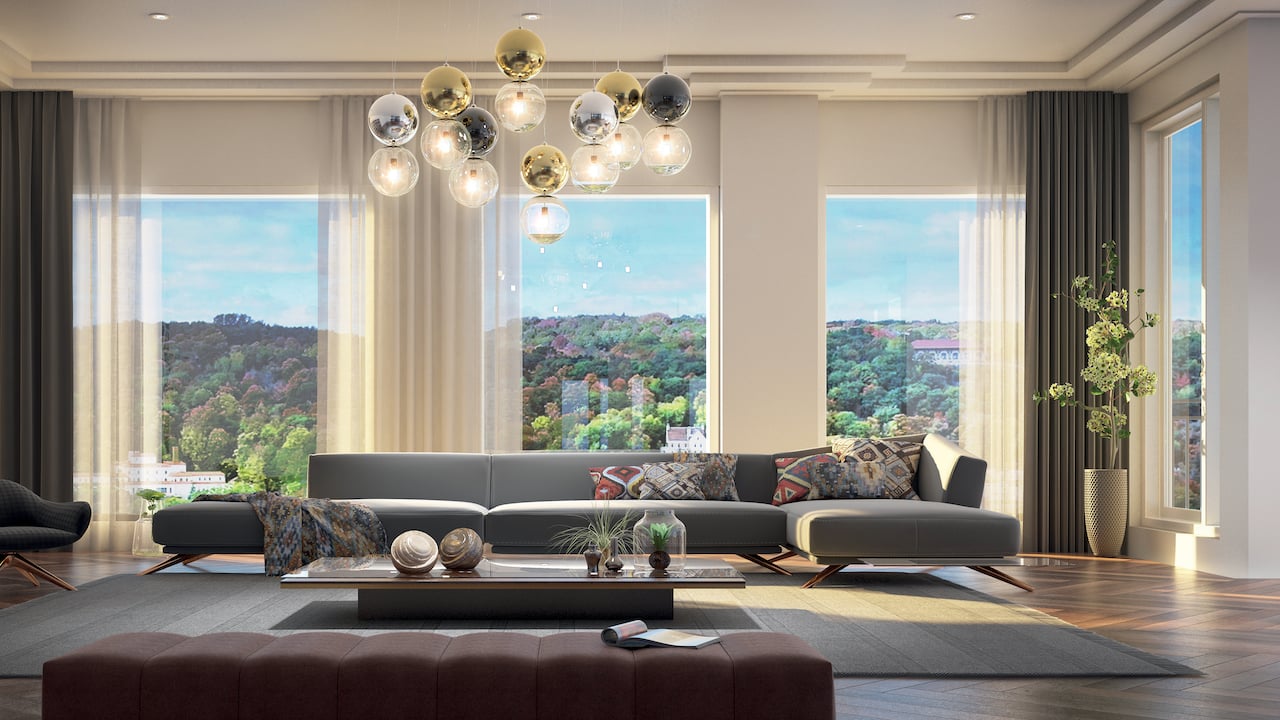 Rendering of Le Sherbrooke Condos penthouse interior